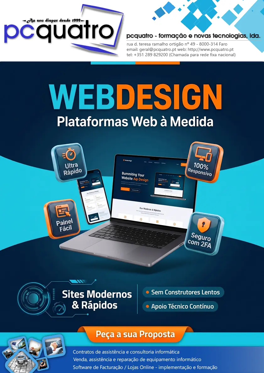 Desenvolvimento e web design: criação de websites à medida, lojas online, portais institucionais e otimização SEO